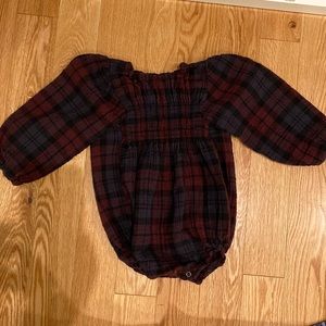 Nothing Fits But Maroon plaid romper, 12-24 mos. Worn once.